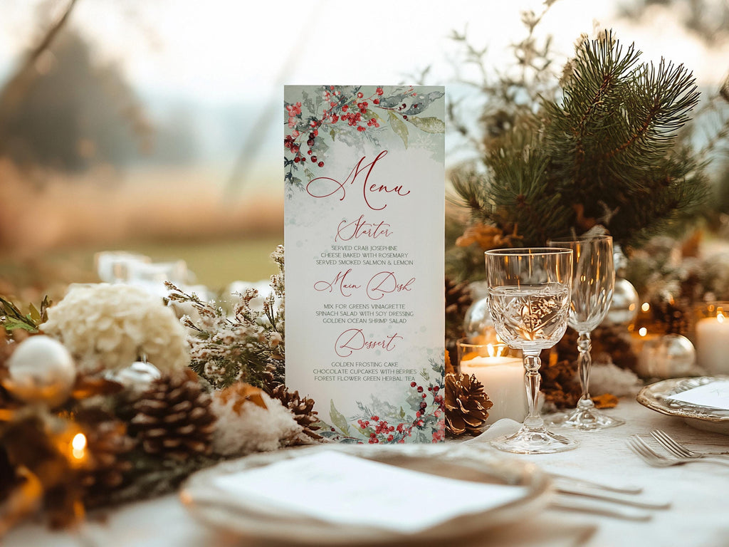 Christmas Menu Cards | 2 Sizes | Personalized Menu Ideas