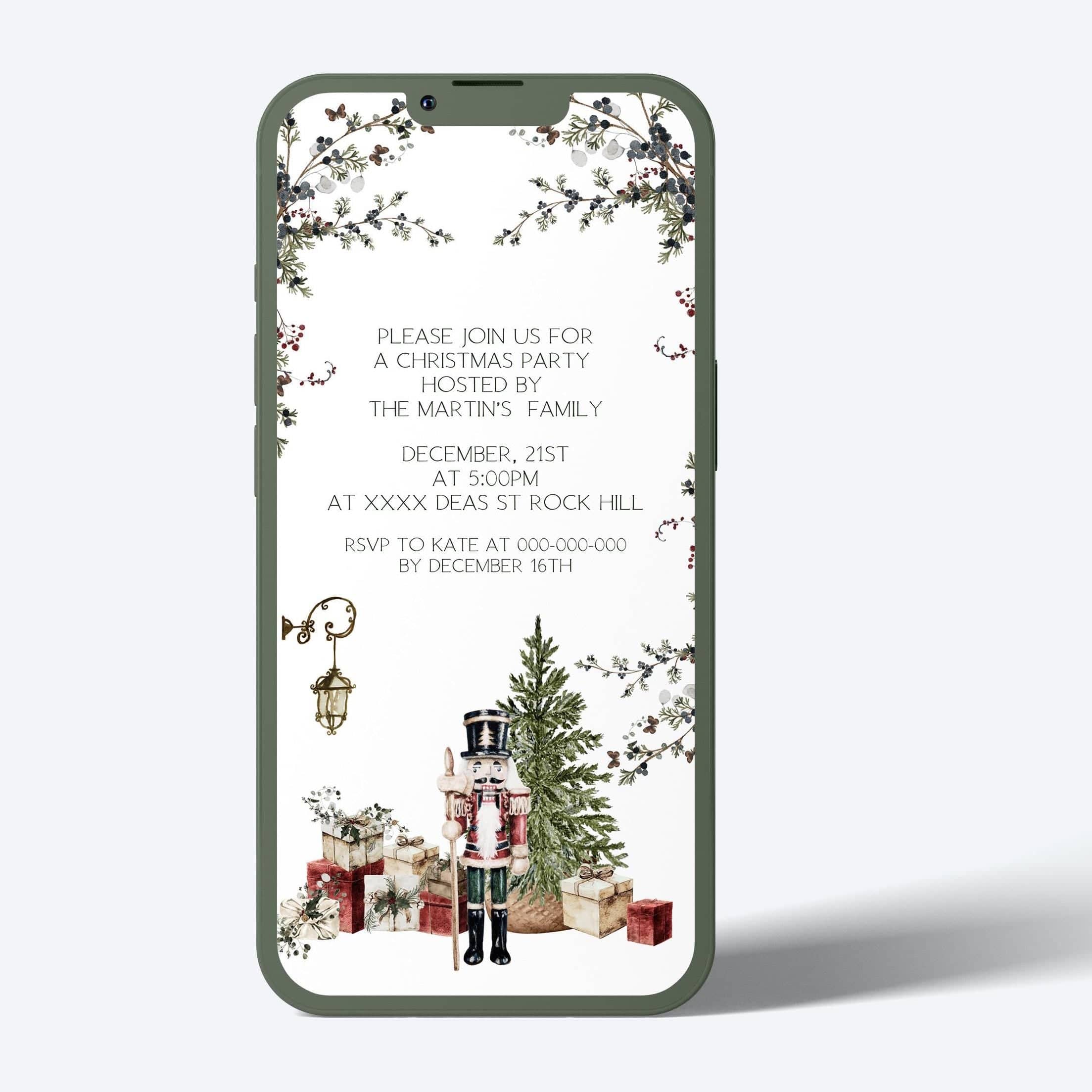 Xmas Party Digital Invitations | 2 Resolutions | Editable Templates