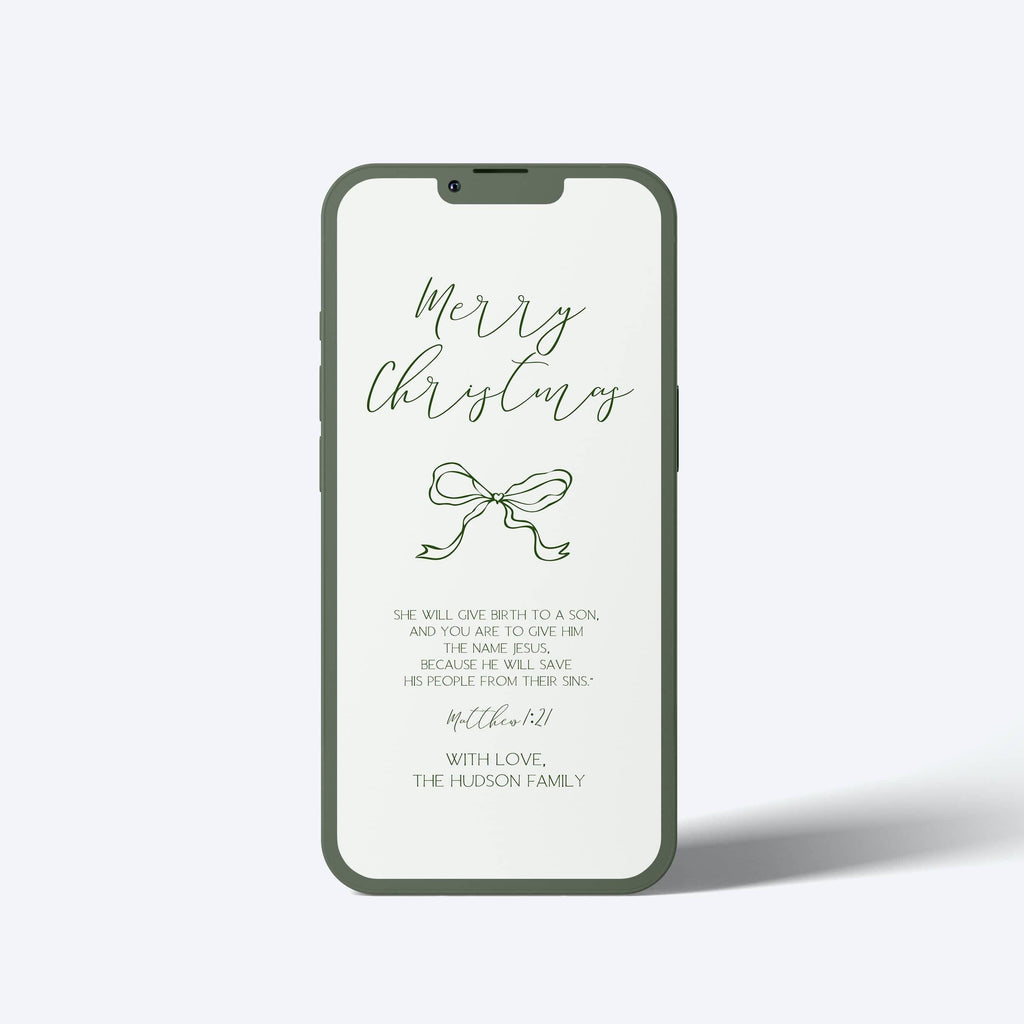 Christian Christmas Digital Invitation | Minimalist Bible Smartphone Invites
