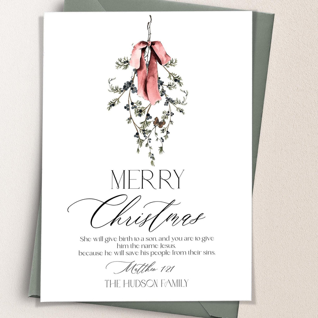 Bible Verse Christmas Card | 3 Sizes | Printable Holiday Card