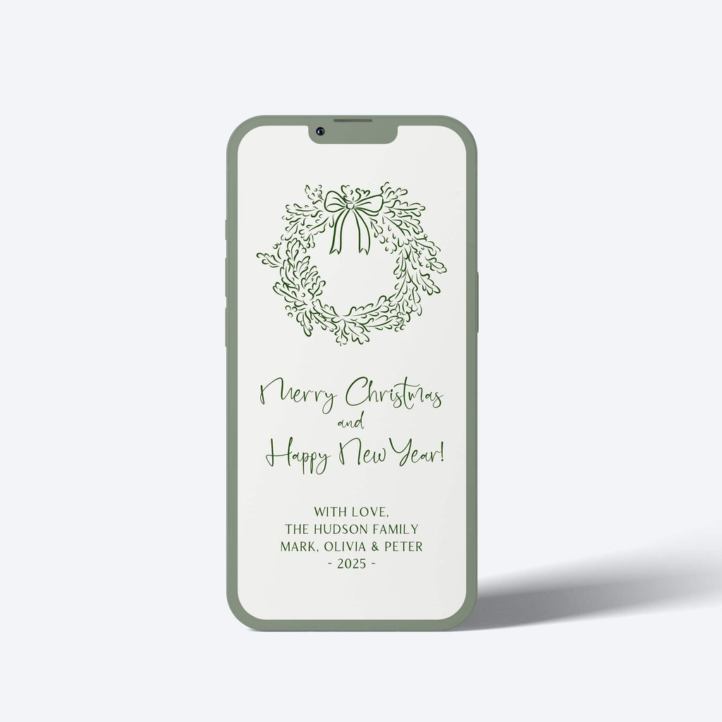Scandinavian Style Christmas Evite | 2 Sizes | Minimalist Greeting Cards