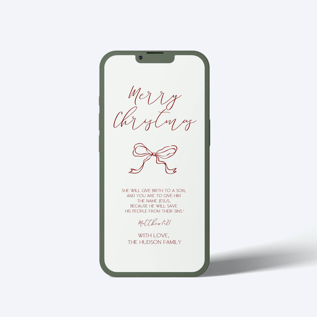 Christian Christmas Digital Invitation | Minimalist Bible Smartphone Invites